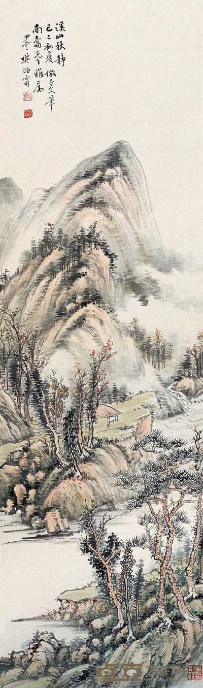 樊浩霖 溪山秋静 立轴 132×36cm